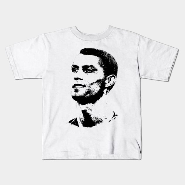 Cristiano Ronaldo Portrait Pop Art Kids T-Shirt by phatvo